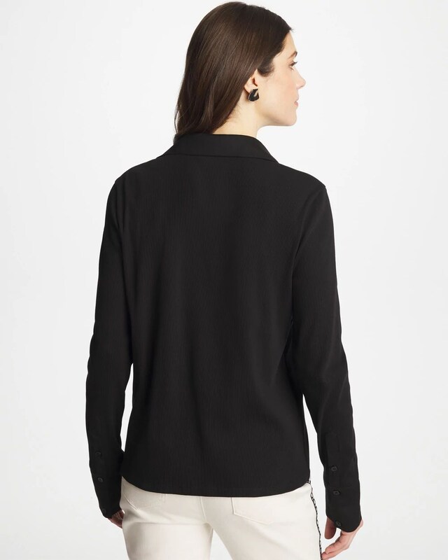 Collared Rib Mix Henley - image 3